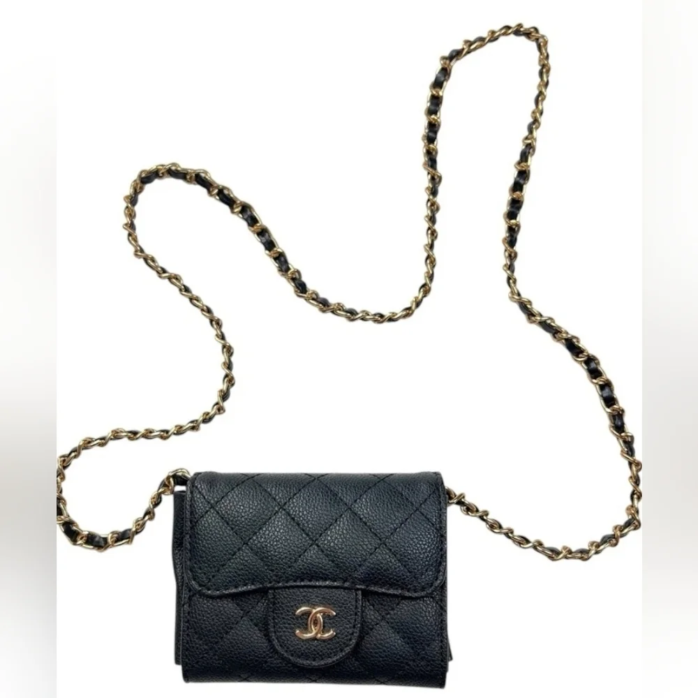 Chanel Leather Caviar Crossbody Wallet/Card Holder GWP - Picture 1 of 7